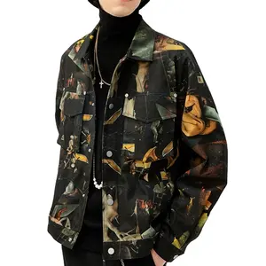 New arrival fall hot sale coats best printing winter coats black man coat for man