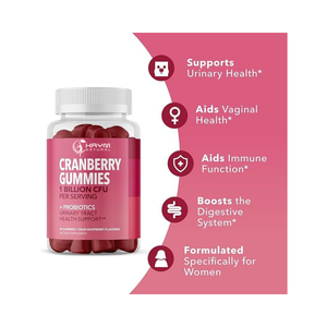 Gomitas de arándano probióticos femeninos de la mejor calidad, 1 billón de unidades CFU de lactobacilos para la salud del tracto urinario y el pH - Product Image 2