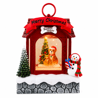 Lanterne musicale lumineuse en forme de boule de neige, avec effet de neige et de paillettes, fonctionnant sur piles, décoration de Noël pour la maison et cadeau