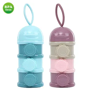 新しいポータブル乳幼児授乳粉乳3セルグリッド実用ボックス食品ボトル容器粉乳容器