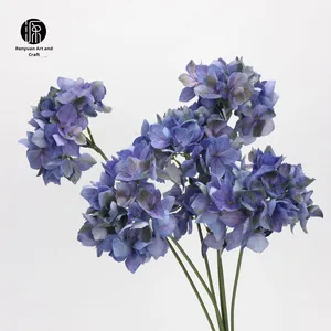 Ventes directes d'usine petit hortensia fleur artificielle <span class=keywords><strong>branche</strong></span> unique carillon éolien Bouquet de mariage décoration route Guide fleur - Product Image 3