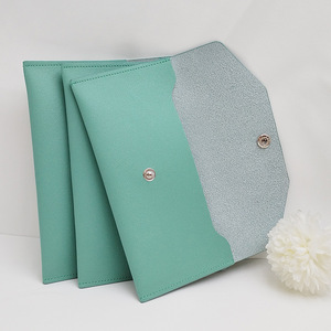 Porte-cartes compact pour femme, personnalisé, couleur unie, <span class=keywords><strong>simple</strong></span>, en PU, avec fermeture à bouton, pour cartes <span class=keywords><strong>de</strong></span> <span class=keywords><strong>visite</strong></span> - Product Image 5