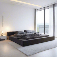 Italienisches Modernes Einfaches Tatami-Stil Schlafzimmer Nordisches Luxuriöses Quasten-Folklore-Stoff Multi-Größen Großes Doppelbett Neu