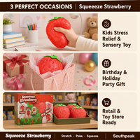 Southpeak Jumbo Realistisch Aardbei Squishy Speelgoed Langzaam Terugverende Sensorische Stressverlichting Groot Fruit Speelgoed voor ADHD Angst Cadeau