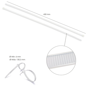 สายรัดเคเบิลไนลอน 100% สีธรรมชาติ 7.5 x 450 มม. (บรรจุ 100 ชิ้นต่อถุง) - Product Image 2