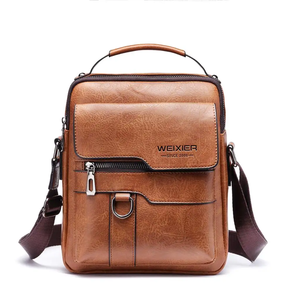Xingweixier — sac à bandoulière en cuir PU pour hommes, sacoche imperméable, Business décontracté, mode