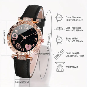 Vente en gros <span class=keywords><strong>de</strong></span> bijoux <span class=keywords><strong>de</strong></span> <span class=keywords><strong>luxe</strong></span> pour femmes, ensemble cadeau <span class=keywords><strong>de</strong></span> montre à quartz avec un joli cœur, bracelet en cuir PU, montres-bracelets en cristal <span class=keywords><strong>de</strong></span> <span class=keywords><strong>luxe</strong></span> pour femmes - Product Image 6