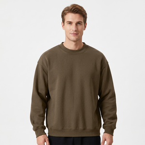 Proveedor de Sudaderas con Bordado Personalizado, Sudadera de Cuello Redondo para Hombre, Sudadera de Felpa de Algodón de 400 g/m² - Product Image 1