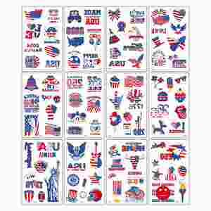 Tatuajes Temporales con la Bandera Estadounidense para el 250 Aniversario de EE. UU. en 2026, Pegatinas Faciales para Fanáticos del Fútbol Americano - Product Image 3