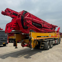 Camion pompe à béton SANY 62m Euro 5 à faible nombre d'heures de fonctionnement, modèle 2021, économe en énergie, occasion, en stock
