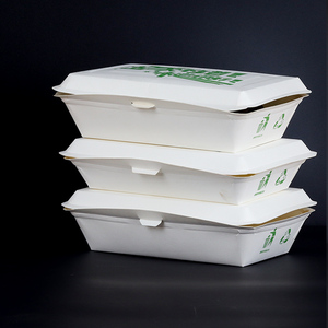 Boîte à lunch plate jetable en papier kraft écologique, recyclable et imperméable avec pelliculage mat pour sushis, chips, riz et autres aliments - Product Image 6