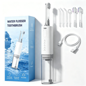 Mini Telescopic 2 In1 Rechargeable Water Flosser Electric Toothbrush 5 Modes 3 Modes Portable Oral Irrigator for Travel Use
