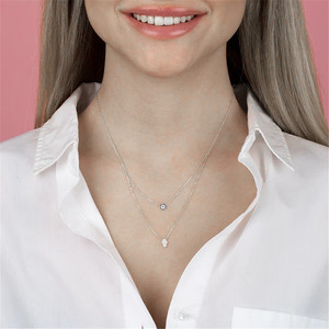 Collar de Plata de Ley 925 CANNER con Piedra de Ojo Turco Azul, Colgante de Circonita 5A, Collar de Doble Cadena para Mujer, Joyería - Product Image 6