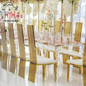 Royal Event-Sillas de boda de acero inoxidable dorado, silla de boda, trono, para evento, recepción - Product Image 2