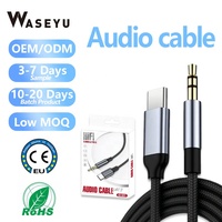 Cable Auxiliar GJ-21 Macho-Hembra Tipo-C a 3.5mm, Trenzado, con Conductor de Cobre Desnudo para Teléfonos Móviles