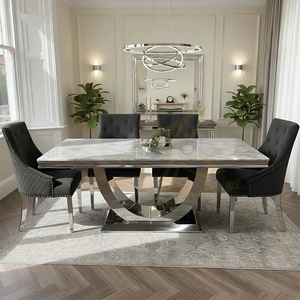 <span class=keywords><strong>Tavolo</strong></span> da Pranzo Elegante Kenedy in Acciaio Inox 201, Design Nordico Moderno, Rettangolare <span class=keywords><strong>200x100</strong></span> - Product Image 3