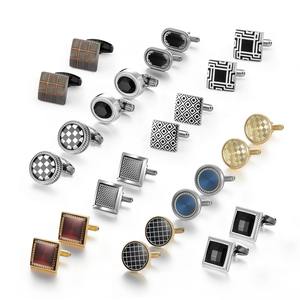 Botones de Metal para Hombre, <span class=keywords><strong>Gemelos</strong></span> de 12 mm, Botones de Presión con Patrón, Botones de Aleación de Zinc Cuadrados con Recubrimiento Metálico para Ropa - Product Image 1