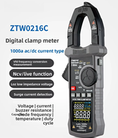 ZTW0216C Multimètre industriel de haute précision pour la mesure du courant de démarrage et de la tension dépendante de la fréquence 1000A AC/DC Trois demi-intervals