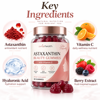 Capsules d'astaxanthine à marque privée, certifiées HACCP, 100g, haute pureté, supplément anti-inflammatoire pour le bien-être actif