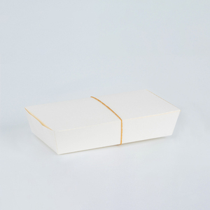 Boîte à lunch jetable à emporter blanche avec couvercle Plateau à biscuits à charnière Emballage alimentaire pour gâteau salade Composable à enrobage écologique - Product Image 5