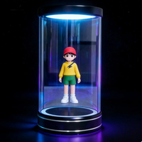 Affichage holographique 3D interactif IA cylindrique transparent de 5,5, 6, 7, 10,1 pouces pour projection humaine numérique 3D