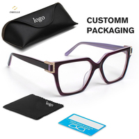 Fabrication originale de lunettes en acétate de haute qualité Monture de lunettes optiques surdimensionnées pour femmes