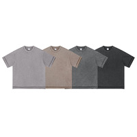 Camiseta de algodón 100% de alta calidad para hombre, de corte holgado, anti-bolitas, tejido de punto, lisa, para gimnasio y estilo urbano.