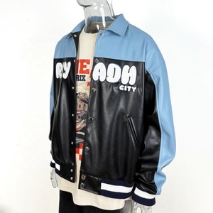 Custom Fashion Vintage Streetwear <b>Brown</b> Zip up <b>Jackets</b> High Quality Heavyweight Motorbike Pu Cropped Mens <b>Leather</b> <b>Jacket</b> - Product Image 2