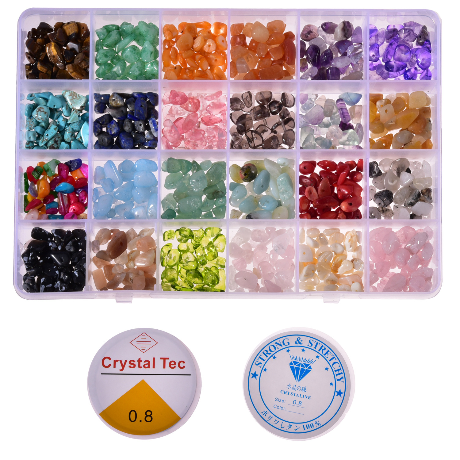 Hot Selling DIY Jewelry Making Tools Kit Colorful Natural Stone Crystal Beads Set for Bracelets/Earrings
