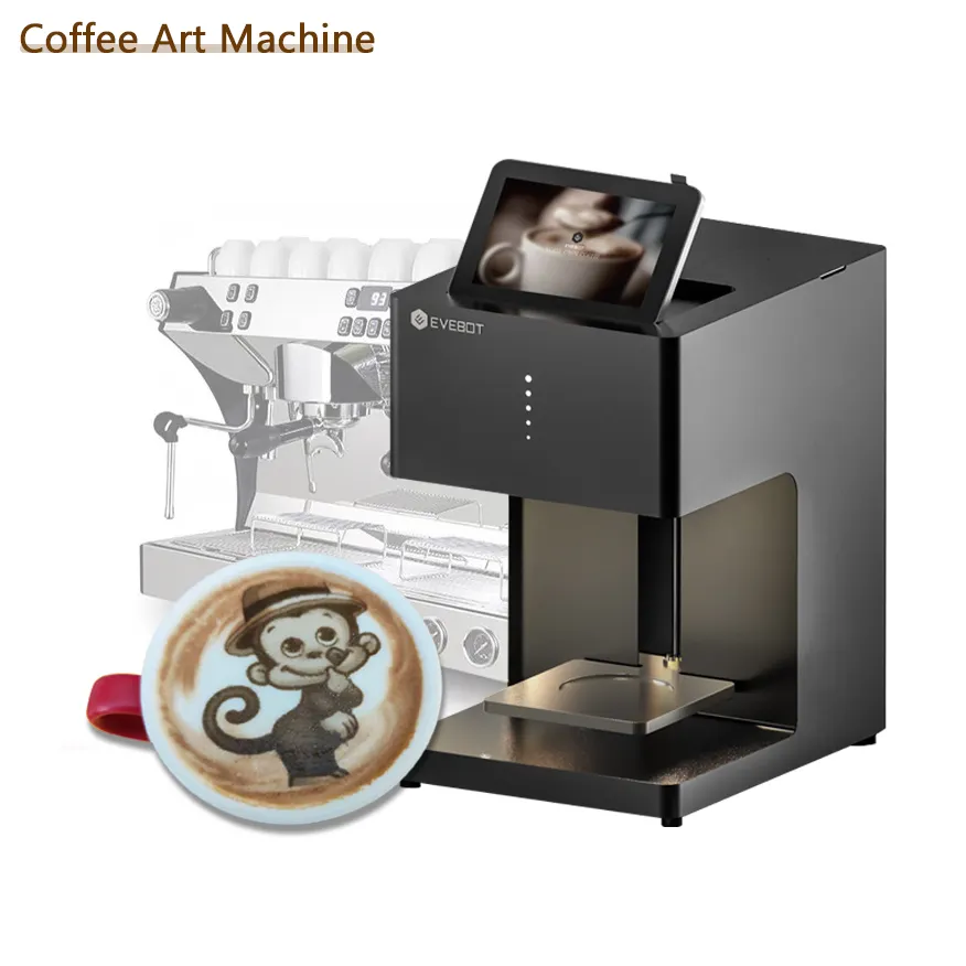 Evebot Eb-Pro De Snelste Smart Automatische 3D Wifi Koffie Printer/Koffie Latte Art Printer/Schuim Melk koffie Printer Eetbare Inkt