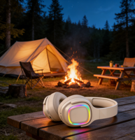 Headphone LED RGB, Headset Over-Ear dengan Pengisian Daya Tipe-C dan Bantalan Telinga Lembut Berbahan Memory Foam, Menerima Grosir & OEM ODM