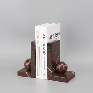 Fermalibri in marmo rosso con finitura affinata <span class=keywords><strong>classico</strong></span> tappo per libri pesanti decorazione Premium della hall dell'hotel - Product Image 2
