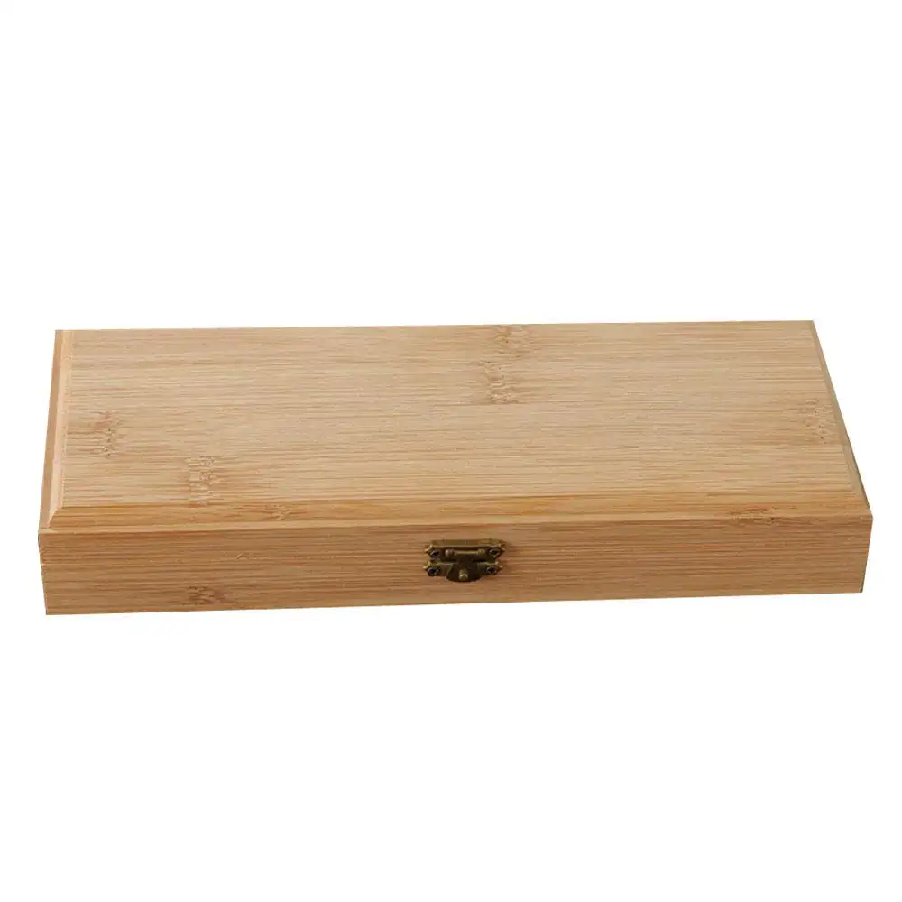 DIYクラフト装飾木製クレート収納ボックスクリスマスウッドボックス、ヒンジ付き蓋とフロントバックル付き