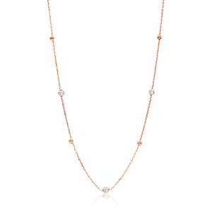 Collar de plata de ley 925 con circón chapado en oro rosa, joyería hecha a mano, para mujer - Product Image 2