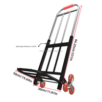 Chariot à main pliable robuste avec roues pour monter les escaliers, chariot pliable portable pour le déménagement, les voyages, les courses et l'utilisation au bureau