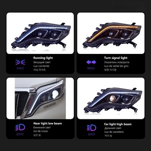 Phares LED DRL de mise à niveau pour <span class=keywords><strong>Toyota</strong></span> <span class=keywords><strong>Prado</strong></span> 2014-2017, ensemble de feux avant de voiture au design double projecteur, accessoires de phares automobiles - Product Image 3