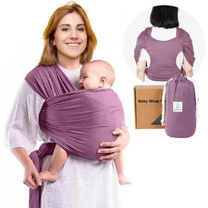 Fábrica al por mayor portador recién nacido cómodo bebé Sling Wrap portador elástico suave transpirable bebé Sling