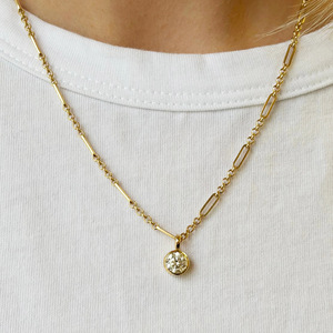 Collar con Colgante <span class=keywords><strong>de</strong></span> Circonita Geométrica, Cadena <span class=keywords><strong>de</strong></span> Cuentas Chapadas en Oro <span class=keywords><strong>de</strong></span> 18k, Joyería Minimalista para Mujer, Nueva Llegada - Product Image 2