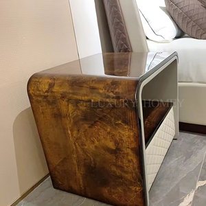 Cama king size de cuero de lujo de alta gama italiana, diseño moderno, muebles de dormitorio de madera a la moda, conjunto de <span class=keywords><strong>4</strong></span> dormitorios, casa, cama para niñas - Product Image 6