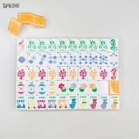 Tuiles de Mahjong américaines en acrylique solide Palm Royale, motifs Palm Tree, Corail, Hippocampe, Voiturette de golf, Flamant rose, Joker, pour femmes tropicales