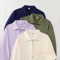 Sweat-shirt décontracté à col rabattu et demi-zip, uni, brodé, pour vêtements de travail, personnalisable avec logo imprimé, en polyester