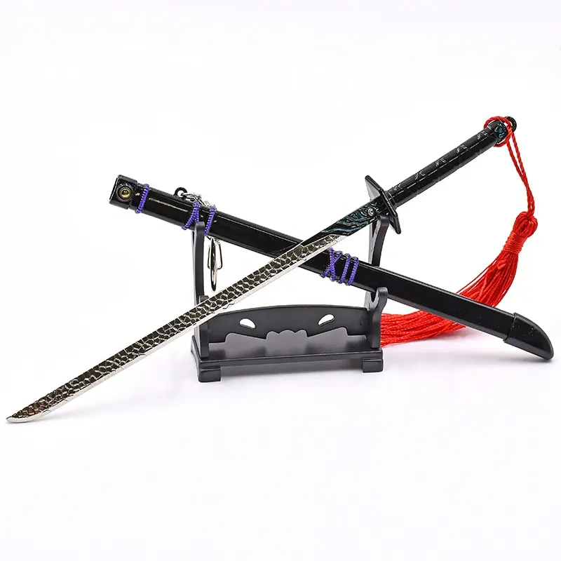 Offre Spéciale 22cm alliage de métal Katana Anime ciseaux sept démon lame mille lames jouets épée porte-clés