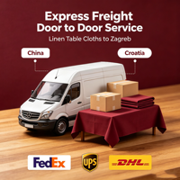 Transport Express FedEx UPS DHL depuis la Chine pour nappes en lin, service porte-à-porte vers Zagreb, Croatie