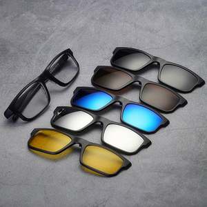 Gafas de Sol Magnéticas Polarizadas al por Mayor, Clip para Monturas de Gafas de Hombre, 5 en 1 - Product Image 1
