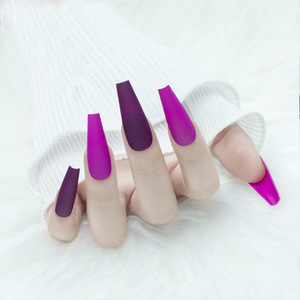 Abs très long ballerine cercueil coloré givré <span class=keywords><strong>faux</strong></span> <span class=keywords><strong>gel</strong></span> acrylique bâton sur <span class=keywords><strong>ongles</strong></span> presse-on ensembles en vrac - Product Image 2