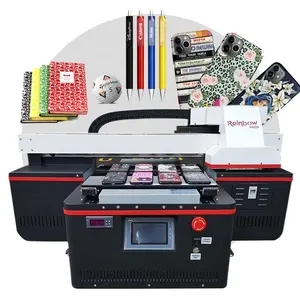 Rainbow A3 UV automatic upgrade digital led flatbed and cylindrical phone case printer for printing shop machine