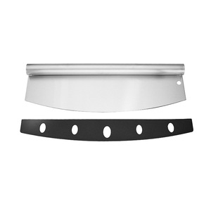 Pizza <b>Cutter</b> Stainless Steel 8-9.9 In Half Moon Blade With <b>Edge</b> Curling Handle For Pizza Slicing Kitchen Knife - Product Image 3