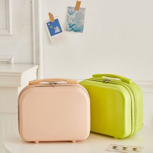 BSCI Factory Portable Makeup Bag 4-inch Hand Luggage Solid Color Makeup Case Storage <b>Box</b> - Product Image 1