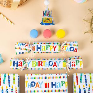 Rouleau de papier cadeau d'anniversaire, 46,8 pieds carrés, design réversible, pour fête d'anniversaire, cadeau, artisanat, recyclable - Product Image 6