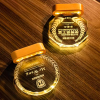 Plaques en cristal personnalisées avec éclairage LED créatif, style sportif, gravure laser DIY, coffret cadeau, trophée en cristal, récompense